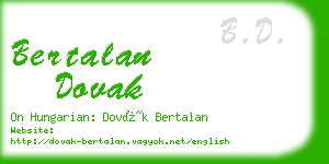 bertalan dovak business card